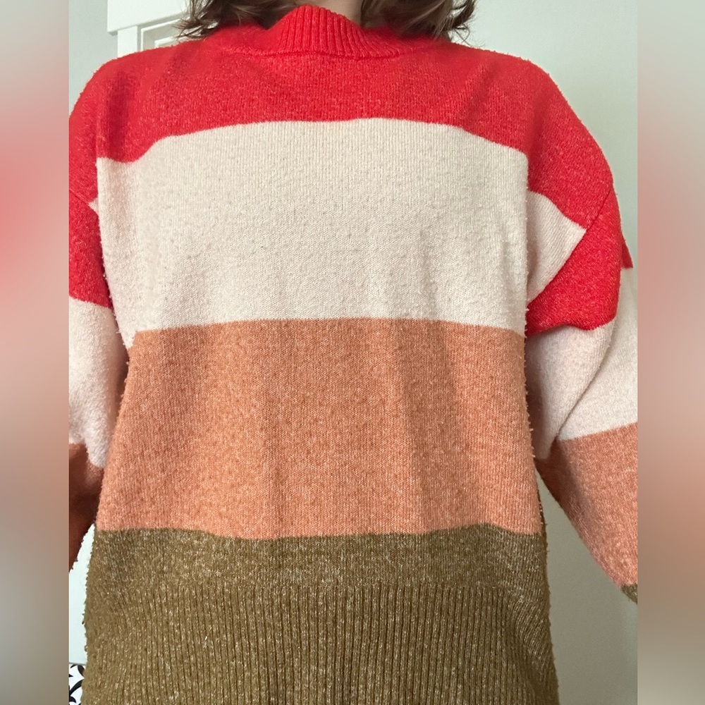 Block striped multi-color sweater.